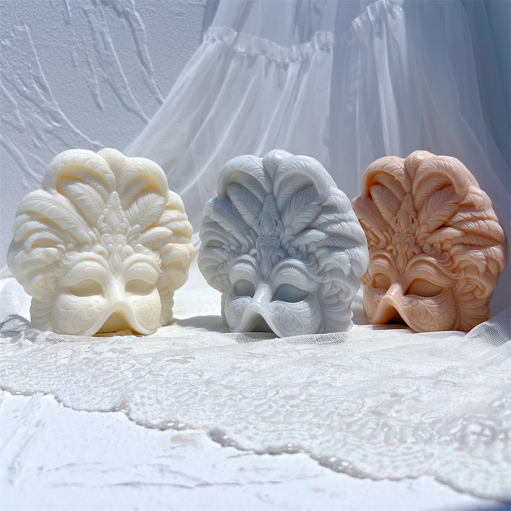 Candle Making Soy Wax - Mardi Gras Masks Candle Silicone Mold
