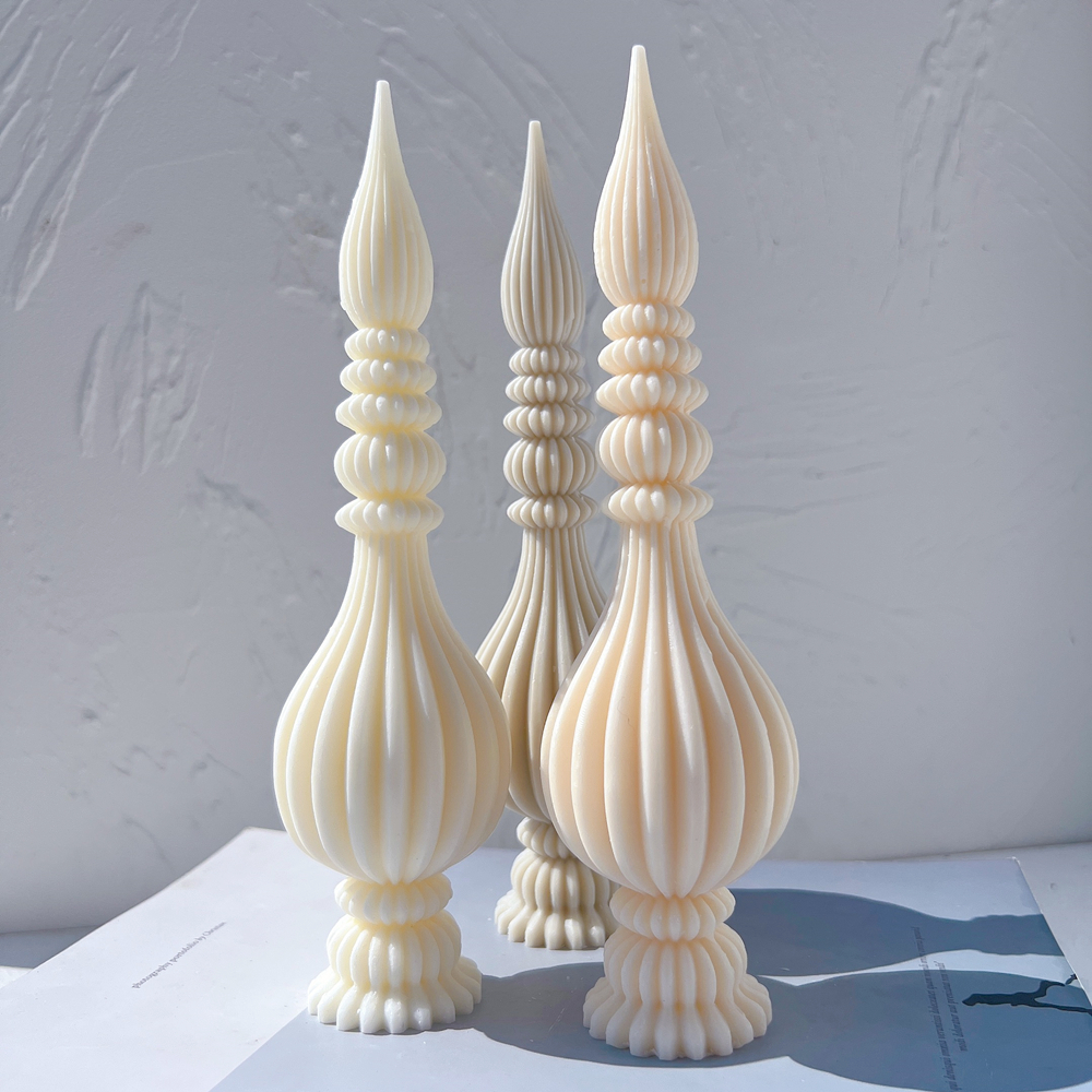 Tall Ribbed Pillar Candle Mold - Candle Making Soy Wax avaliação e preço