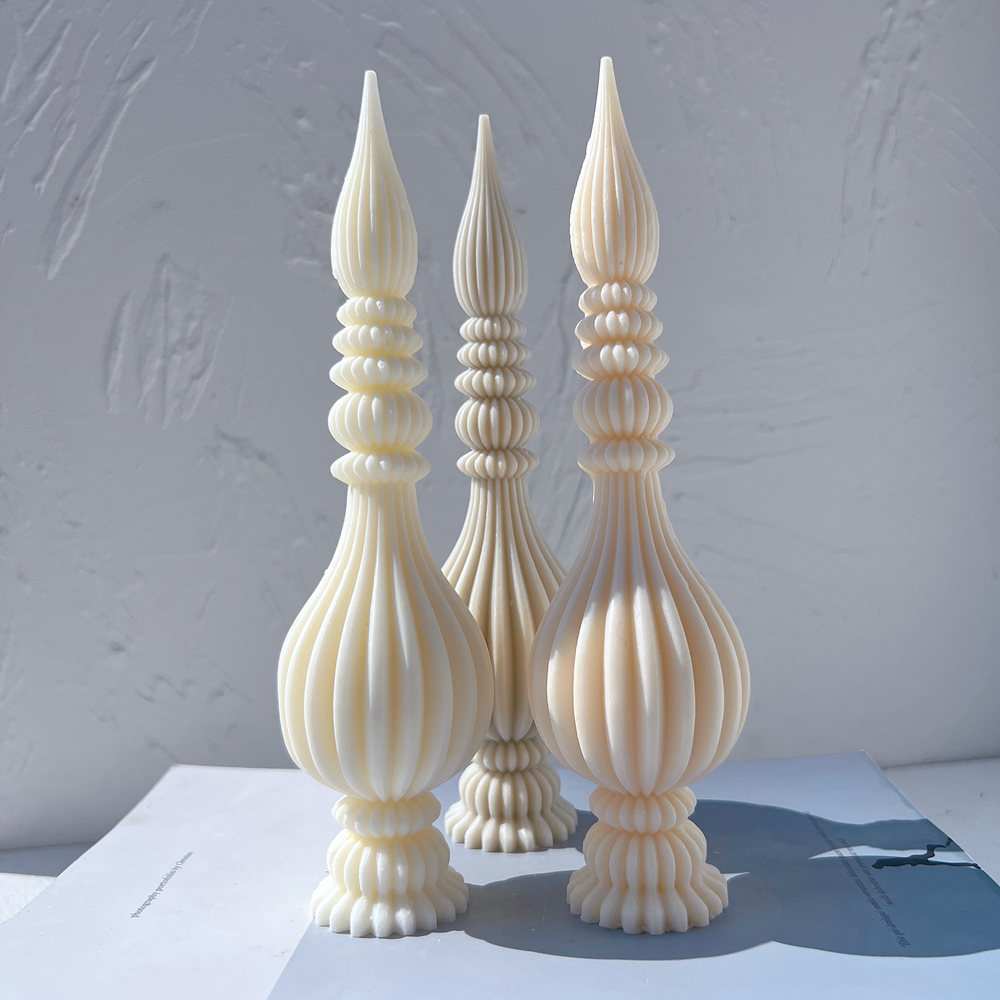 Tall Ribbed Pillar Candle Mold - Candle Making Soy Wax avaliação e preço