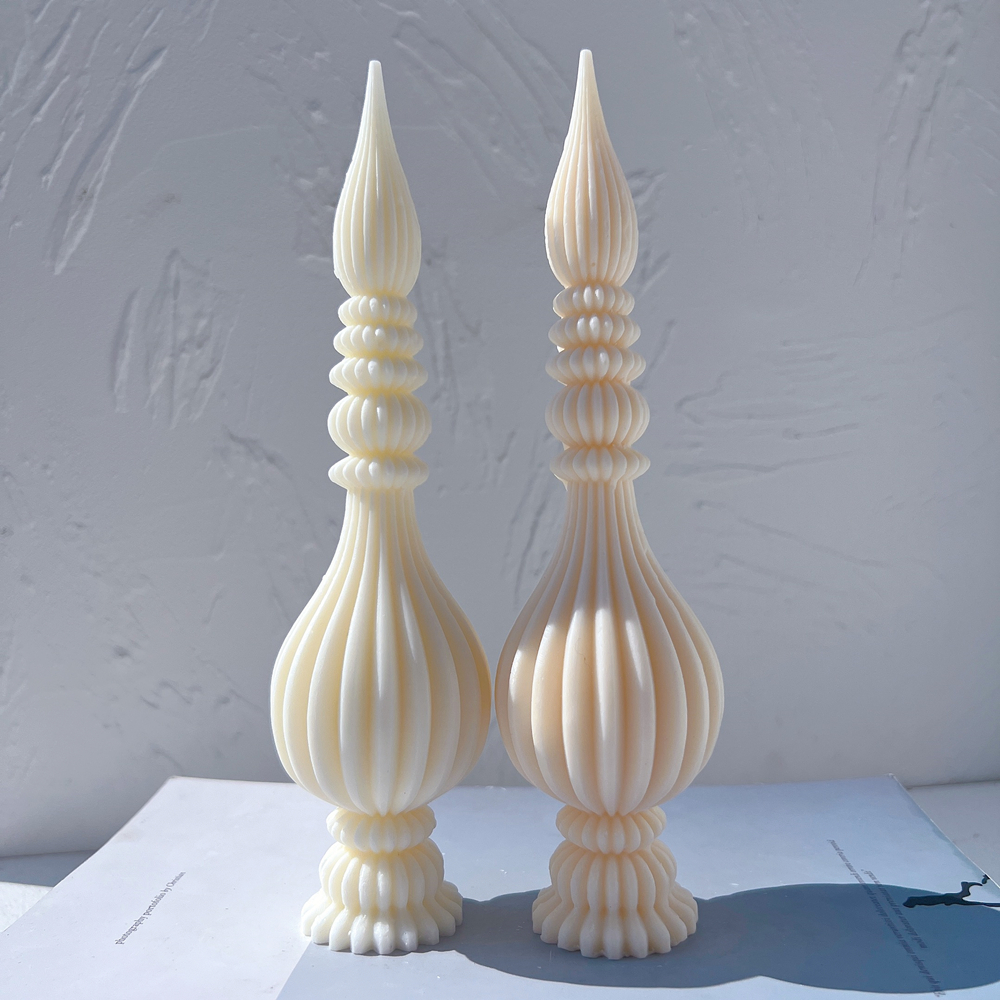 Tall Ribbed Pillar Candle Mold - Candle Making Soy Wax avaliação e preço