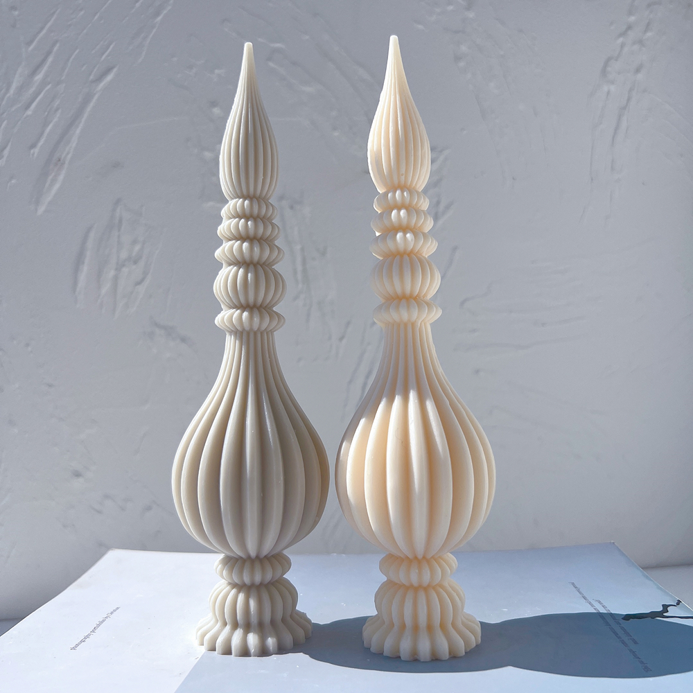 Tall Ribbed Pillar Candle Mold - Candle Making Soy Wax avaliação e preço