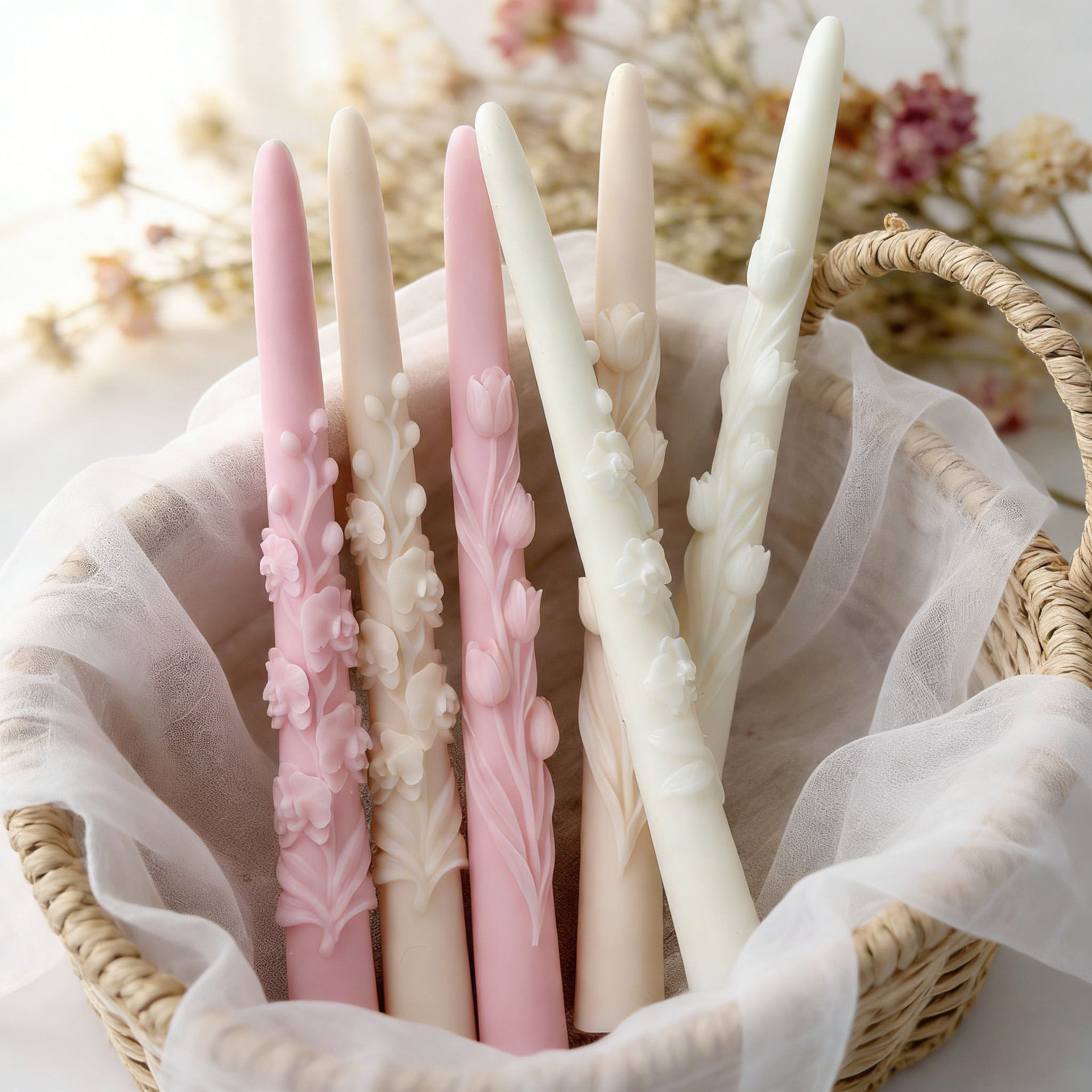 Long Pole Flower Taper Candle  - Candle Making Soy Wax avaliação e preço