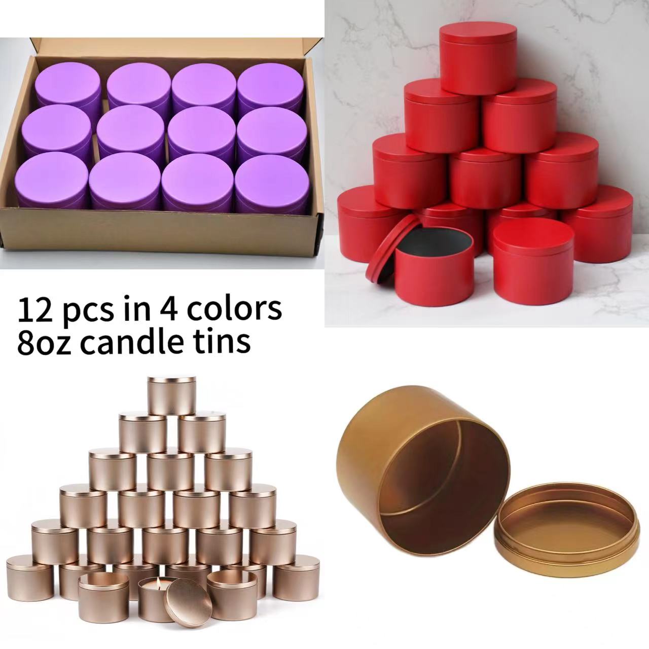 12pcs 4oz Metal Candle Tins wi - Candle Making Jars Wholesale avaliação e preço