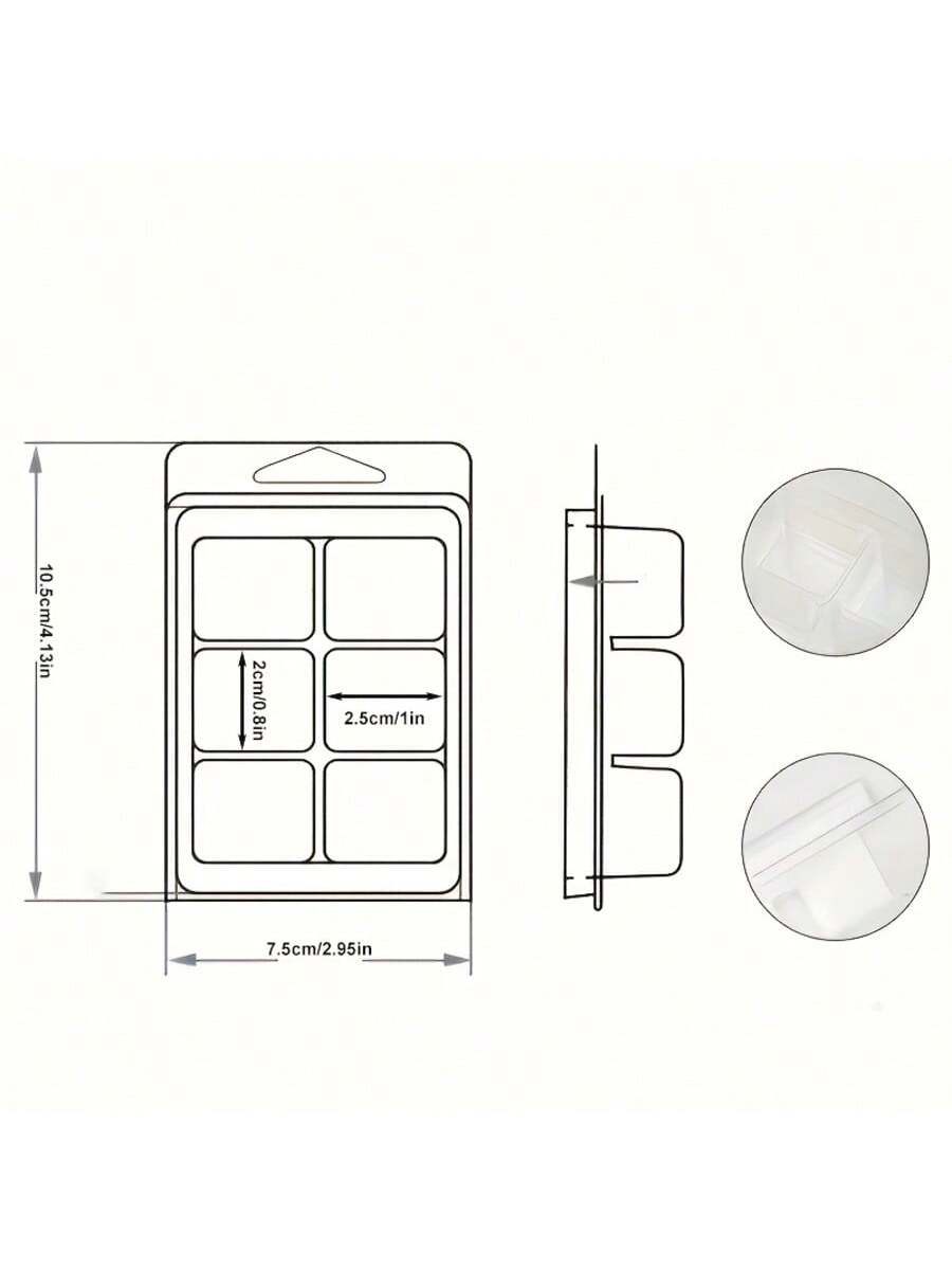 12/24 Pieces Rectangular 6-Hol - Candle Making Jars Wholesale avaliação e preço