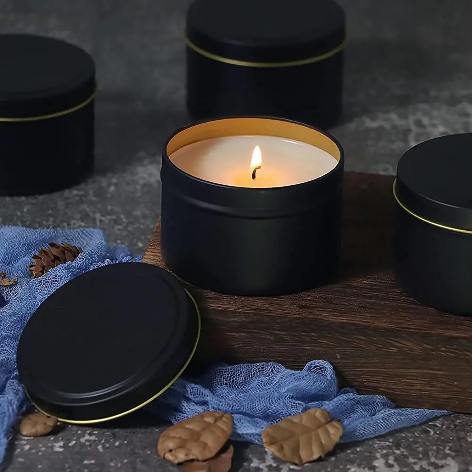 4oz/ 8oz Candle tins with lids - Candle Making Jars Wholesale avaliação e preço