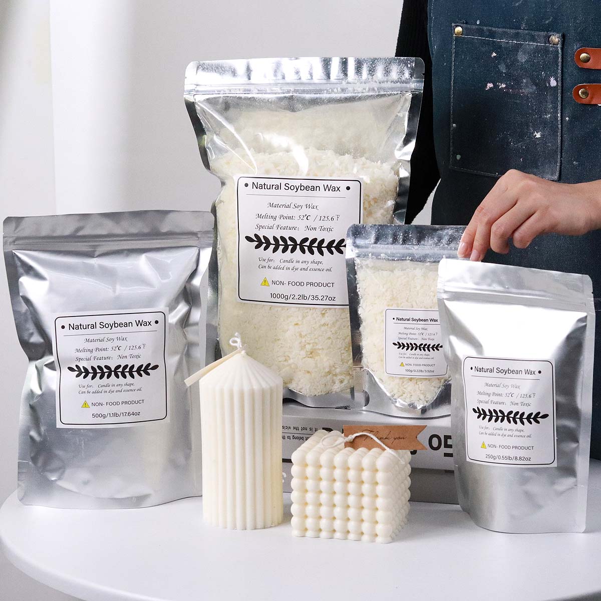 100/250/500/1000g Natural Soy  - Candle Making Soy Wax avaliação e preço