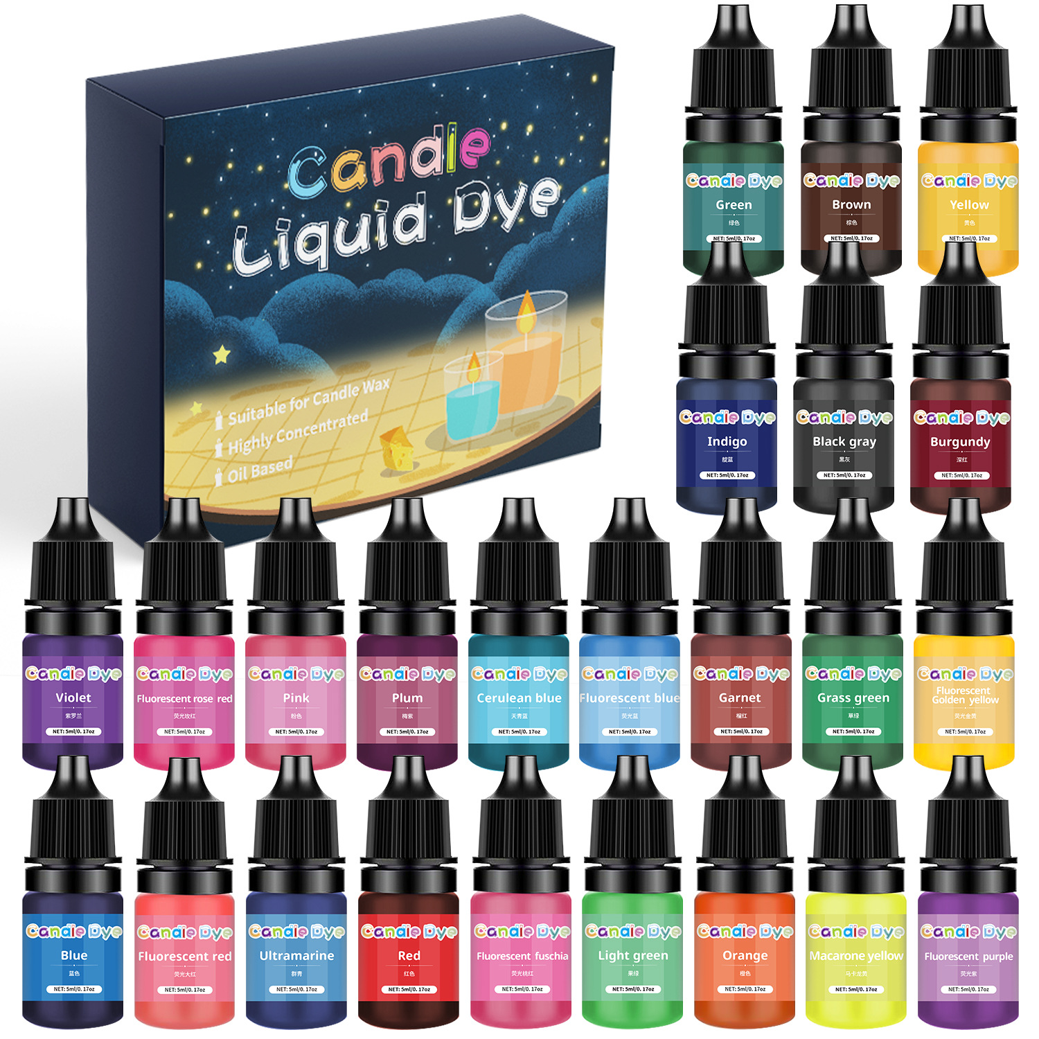 38 Color Candle Wax Pigment Co - Candle Dye Chip avaliação e preço