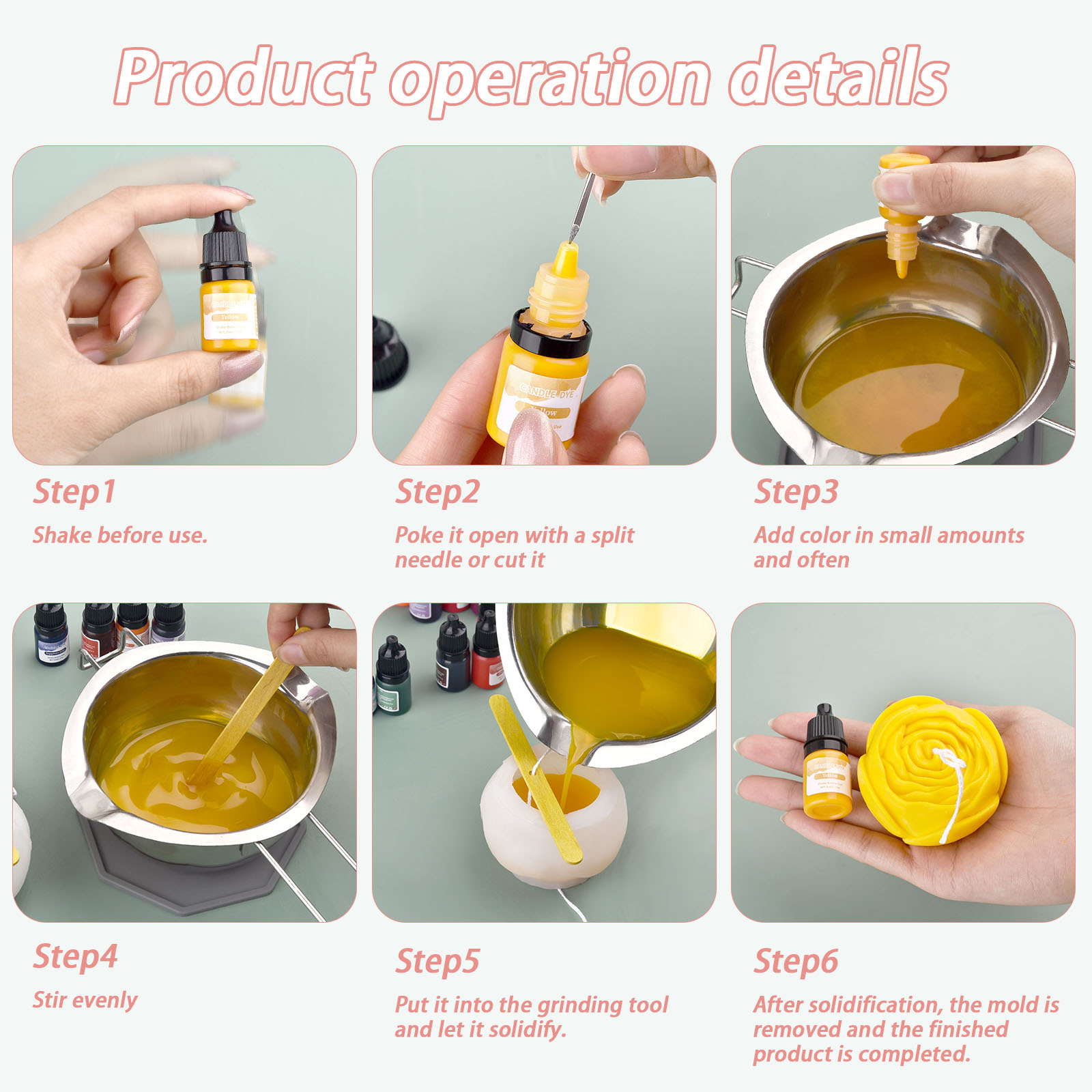 5ml/Bottle Candle Wax Pigment  - Candle Dye Chip avaliação e preço