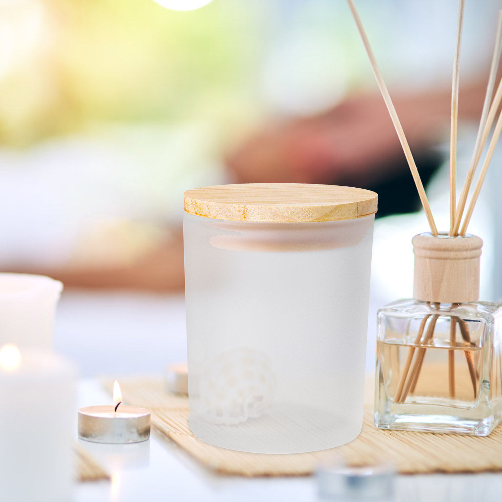 4Pcs Frosted Cups with Lids Gl - Candle Making Jars Wholesale avaliação e preço
