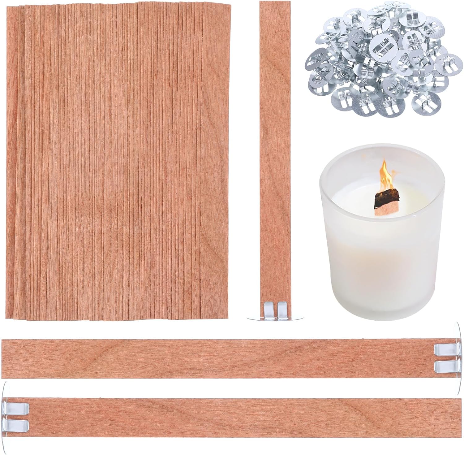 60Pcs Wood Wicks for Candles M - Candle Making Jars Wholesale avaliação e preço