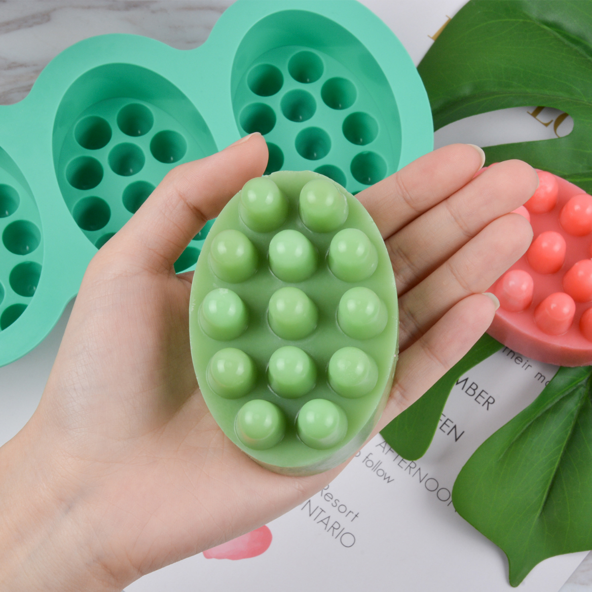 4 Hole Oval Massage Soap Silic - Candle Making Kits avaliação e preço